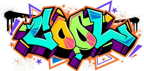 Graffiti art text vector illustration