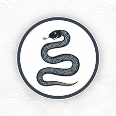 Fototapeta premium chinese zodiac year of the snake, chinese new year, chinese new year, logo iconic snake, circel logo snake, red snake logo, wood snake chinese new year symbol, logo red snake cool