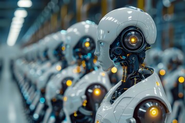 Fototapeta premium A disruptive innovation scene showing a company introducing a revolutionary technology that transforms consumer behavior and industry standards