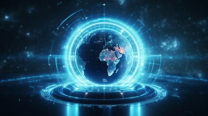 Dynamic world map animation: futuristic technology concept for global business.

