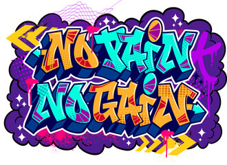 Graffiti text gym fitness vector illustration