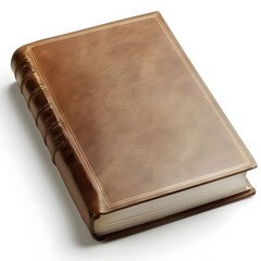 A hardcover book with a plain cover isolated on a white background