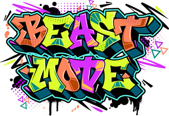 Graffiti text gym fitness vector illustration