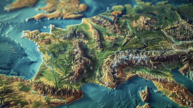 Digital Map Of france