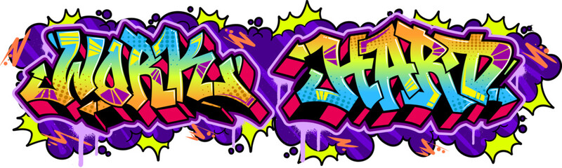 Graffiti text gym fitness vector illustration