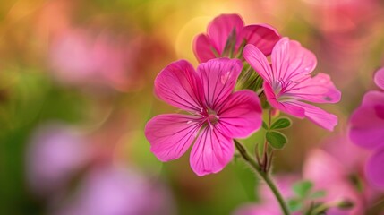 Obraz premium close up of pink flower in blurry background with bokeh effect
