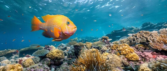 Fototapeta premium Ichthyologists often work on preserving marine biodiversity, studying the impact of overfishing and pollution on fish populations