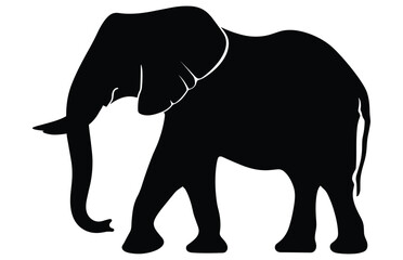 African Elephant Animal silhouette, Wild African Elephant Silhouette
