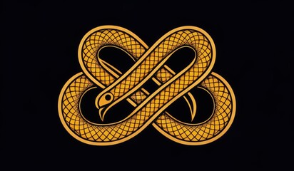 golden snake symbol. snake logo. snake icon