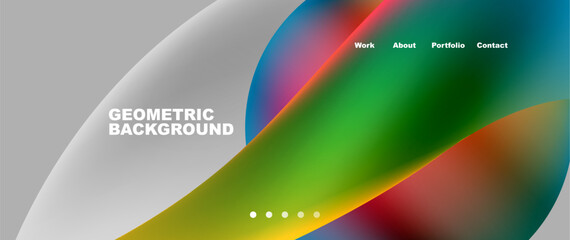 Fototapeta premium Web page design with geometric elements - circle and wave. Techno art concept. Vector Illustration For Wallpaper, Banner, Background, Card, Book Illustration, landing page