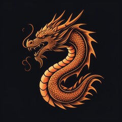 Obraz premium chinese zodiac year of the dragon, chinese new year, chinese new year, logo iconic dragon, circel logo dragon, red dragon logo, wood dragon chinese new year symbol, logo red dragon cool