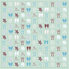 Seamless pattern with beautiful hand drawn bows, ribbons. Cute fun simple abstract vector background, texture for fabric, wrapping paper, ethnic, textile