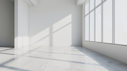 Obraz premium Clean white space with a large empty area and a smooth background.