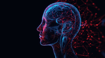 Obraz premium A scan in x-ray of a human head with neural connections in his brain