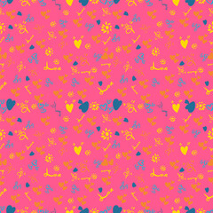 Seamless pattern with heart, Cute doodle style hearts seamless vector pattern.
Hand drawn hearts seamless pattern. Valentine's, Mother's day, birthday card, wallpaper or gift wrap design.