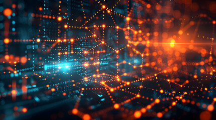 Fototapeta premium Futuristic digital transformation and digitalization technology abstract background