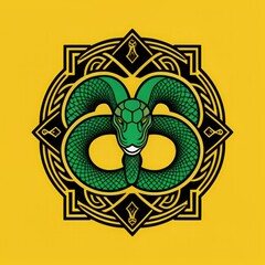 symbol snake color green or logo snake