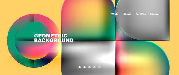 Round squares, circles with fluid gradients. Vector Illustration For Wallpaper, Banner, Background, Card, Book Illustration, landing page