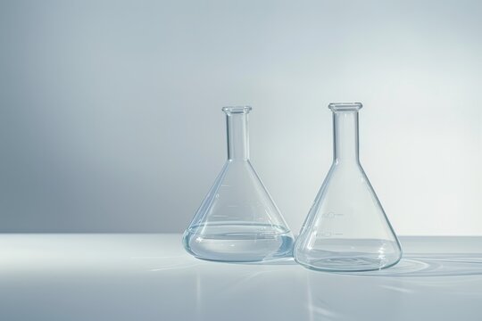 Realistic photograph of a complete Beakers,solid stark white background, focused lighting