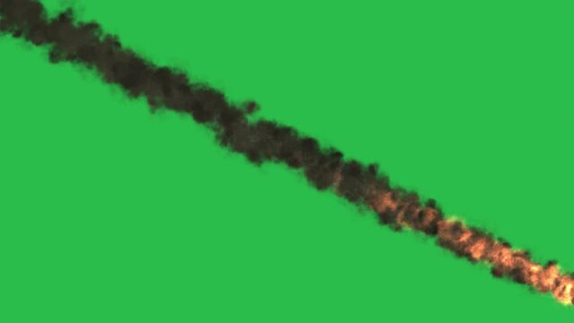 Asteroid falling on green screen background motion graphic effects. 