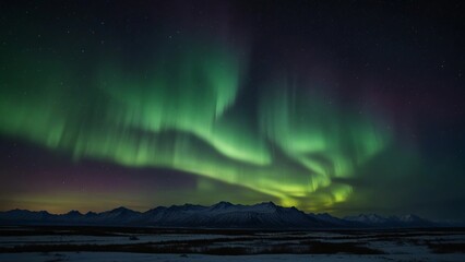 Naklejka premium beautiful and peaceful view of the aurora