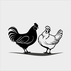 Fototapeta premium chicken illustration design, white background