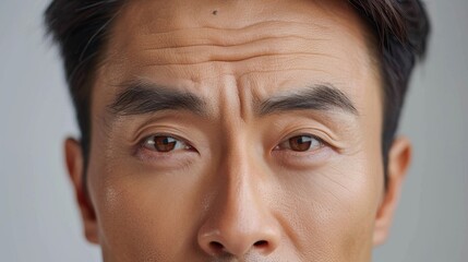 A man with a beard and blue eyes