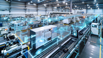 Fototapeta premium Workshop of a modern smart factory