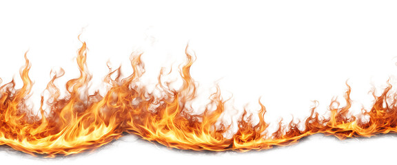 Realistic fiery flames with a transparent background, perfect for design projects, web graphics, and artistic creations.