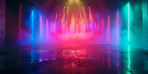 Neon Light Show | Vibrant Colorful Stage