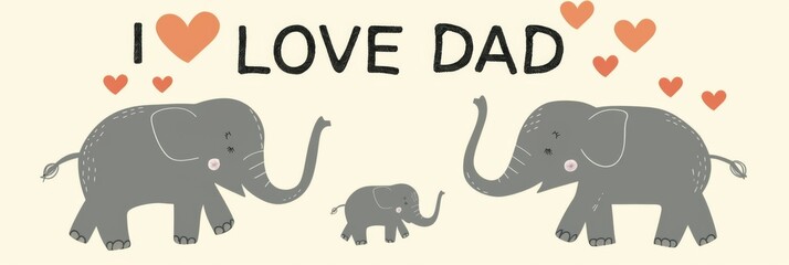 Obraz premium Father and Child Elephant Clip Art with 