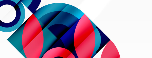 Obraz premium Circles and petals. Geometric beautiful abstract minimal template for Wallpaper, Banner, Background, Card, Book Illustration, landing page