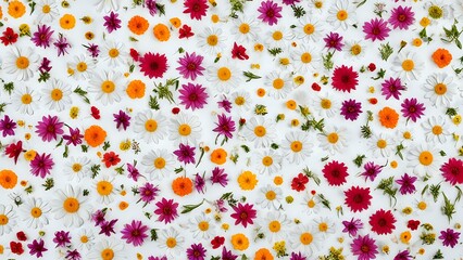 seamless pattern with hearts and flowers