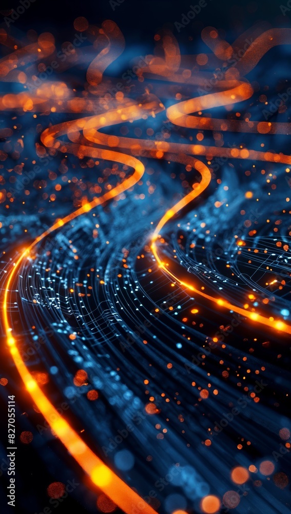 Aufkleber illuminated data paths: big data analysis and digital insights