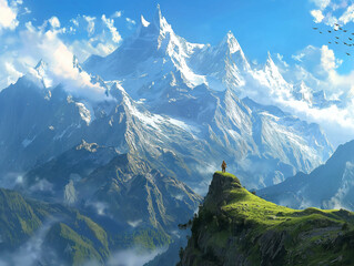 Naklejka premium 孤高の山頂