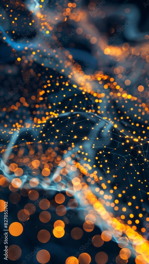Poster dynamic particle simulation unveiling patterns in digital cloud data analysis