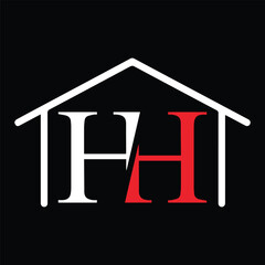 hh home logo design icon