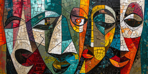 Surrealistic Oil Painting In Cubist Style For Design Created Using Artificial Intelligence