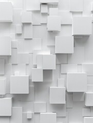 Obraz premium White background with raised squares in 3D style. generative AI