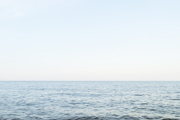 lake water surface with horizon line background