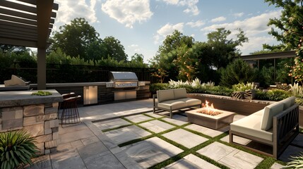 well-designed patio with outdoor kitchen , ideas for a patio with an outdoor kitchen