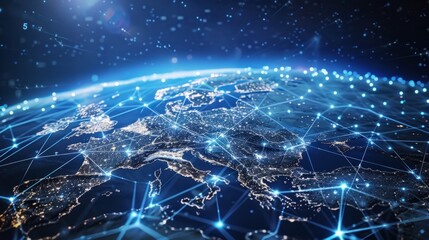 5G mobile telecommunication network in Europe for high speed wireless data connection to internet from smartphones, fifth generation radio wave communication technology. AI generated illustration