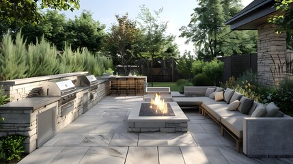 well-designed patio with outdoor kitchen , ideas for a patio with an outdoor kitchen