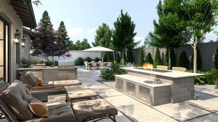well-designed patio with outdoor kitchen , ideas for a patio with an outdoor kitchen