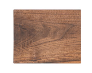 Black walnut board oil finished isolated on white background
