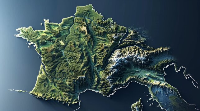 Digital Map Of france