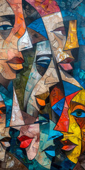 Surrealistic Oil Painting In Cubist Style For Design Created Using Artificial Intelligence