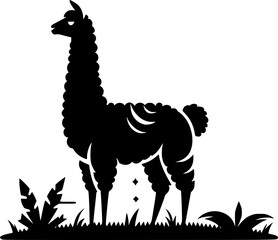 Fototapeta premium silhouette of Llama