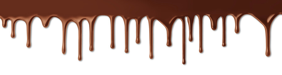 壁面に垂れている液体のチョコレートの背景テクスチャー