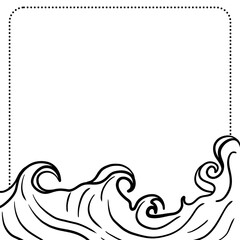 Fototapeta premium Black and white floral illustration with a decorative frame depicts a botanical design